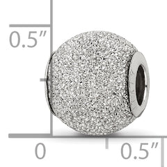 Sterling Silver 925 Rhodium Plated Hollow Bead with Laser Cut Design