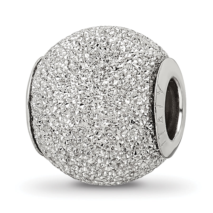 Sterling Silver Reflections Light Grey Laser Cut Bead