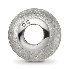 Sterling Silver 925 Rhodium-Plated Hollow Bead with Laser-Cut Design