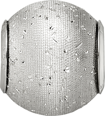 Sterling Silver 925 Rhodium-Plated Hollow Bead with Laser-Cut Design