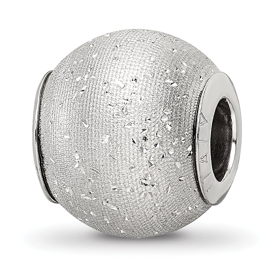 Sterling Silver Reflections Grey Laser Cut Bead