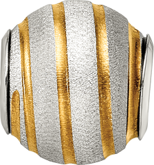 Sophia Jewelers Gold-Plated Sterling Silver 925 Hollow Laser-Cut Bead