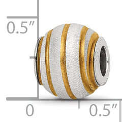 Sophia Jewelers Gold-Plated Sterling Silver 925 Hollow Laser-Cut Bead