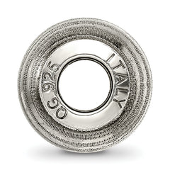 Sterling Silver 925 Grey Laser Cut Bead with Rhodium Accent Elegant Design
