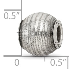 Sterling Silver 925 Grey Laser Cut Bead with Rhodium Accent Elegant Design