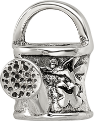 Sterling Silver 925 Watering Can Bead Antique Finish Solid Themed Charm