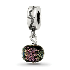 Sterling Silver Purple Dichroic Glass Dangle Reflections Bead