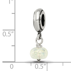 Sterling Silver Yellow Dichroic Glass Bead with Polished Finish