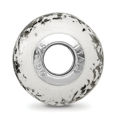 Sophia Jewelers Sterling Silver & Platinum Foil White Ceramic Bead Elegant, Solid Design