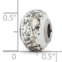 Sophia Jewelers Sterling Silver & Platinum Foil White Ceramic Bead Elegant, Solid Design