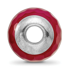 Sterling Silver 925 Antiqued Bead with Fuchsia Cracked Agate and Shell Stone