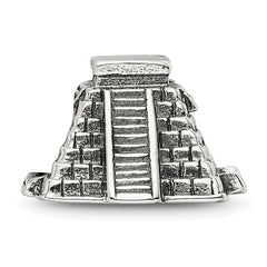 Sterling Silver 925 Chichen Itza Bead with Polished Finish Solid