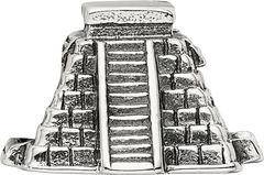 Sterling Silver 925 Chichen Itza Bead with Polished Finish Solid