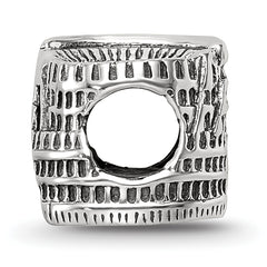 Sterling Silver 925 Colosseum Bead with Antiqued Finish Classic Solid Design