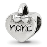 Sterling Silver Reflections Nana Heart Bead