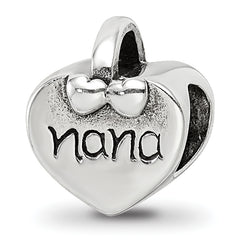 Sterling Silver Reflections Nana Heart Bead