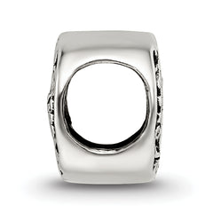 Sterling Silver 925 Mom Bead with Antiqued Finish Solid Themed Charm