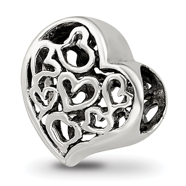 Sterling Silver Reflections Cutout Hearts Bead