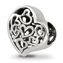 Sterling Silver Reflections Cutout Hearts Bead