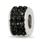 Sterling Silver Reflections Black Preciosa Crystal Bead