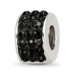 Sterling Silver Reflections Black Preciosa Crystal Bead