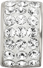 Sterling Silver 925 Bead with White Preciosa Crystal Polished Finish