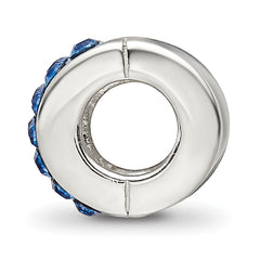 Sophia Jewelers Sterling Silver 925 Polished Blue Crystal Bead