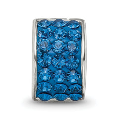 Sophia Jewelers Sterling Silver 925 Polished Blue Crystal Bead