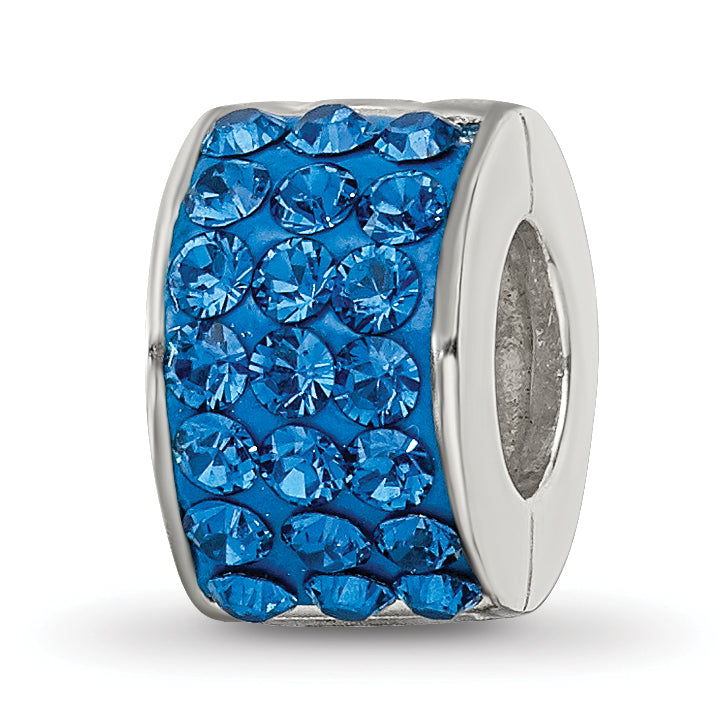 Sterling Silver Reflections Blue Preciosa Crystal Bead