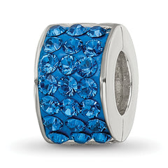 Sterling Silver Reflections Blue Preciosa Crystal Bead