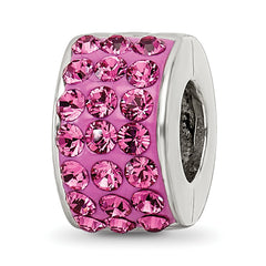 Sterling Silver Reflections Pink Preciosa Crystal Bead