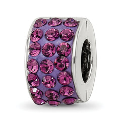 Sterling Silver Reflections Purple Preciosa Crystal Bead