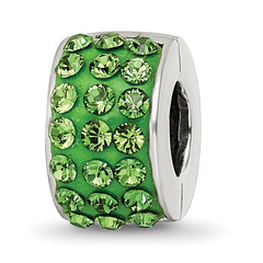 Sterling Silver Refletions Green Preciosa Crystal Bead