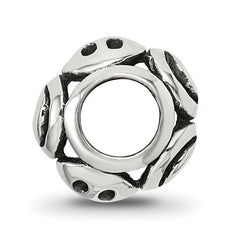 Sterling Silver 925 Smiley Faces Bead with Antiqued Finish Solid Cast