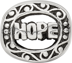 Sterling Silver 925 Hope Bead with Antiqued Finish for Timeless Elegance