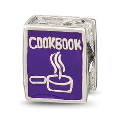 Sterling Silver Reflections Purple Enameled Cookbook Bead