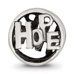 Sterling Silver 925 Antiqued Hope Bead Solid Themed Design by Sophia Jewelers