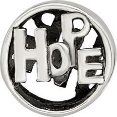 Sterling Silver 925 Antiqued Hope Bead Solid Themed Design by Sophia Jewelers