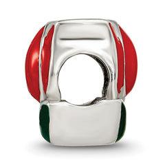 Sterling Silver 925 Enameled Tulip Bead with Elegant Floral Design