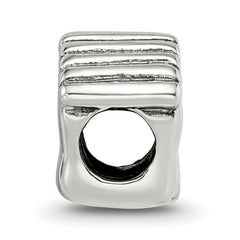 Sterling Silver 925 Antiqued Feet Bead with Solid Casted Design