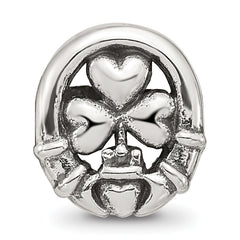 Sterling Silver 925 Three Leaf Clover Bead with Polished Finish Elegant Charm