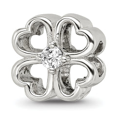 Sterling Silver Reflections Four Leaf Clover w/ CZ Bead