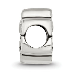 Sterling Silver 925 Four Leaf Heart Clover Bead Polished Finish with Lucky Charm Design