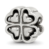 Sterling Silver Reflections Four Leaf Heart Clover Bead