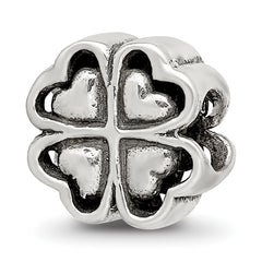 Sterling Silver Reflections Four Leaf Heart Clover Bead