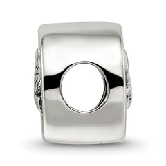 Sterling Silver 925 Dove & Peace Bead with Antiqued Finish, Vintage Inspired