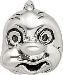 Sterling Silver 925 Fish Bead with Antiqued Finish and Intricate Design