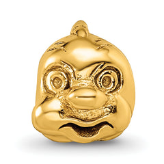 Sterling Silver Gold-Plated Fish Bead with Polished Finish Elegant & Symbolic Charm