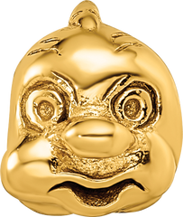 Sterling Silver Gold-Plated Fish Bead with Polished Finish Elegant & Symbolic Charm