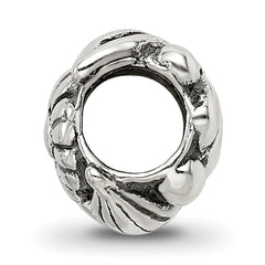 Sterling Silver 925 Reflections Shell Bead with Antiqued Solid Design